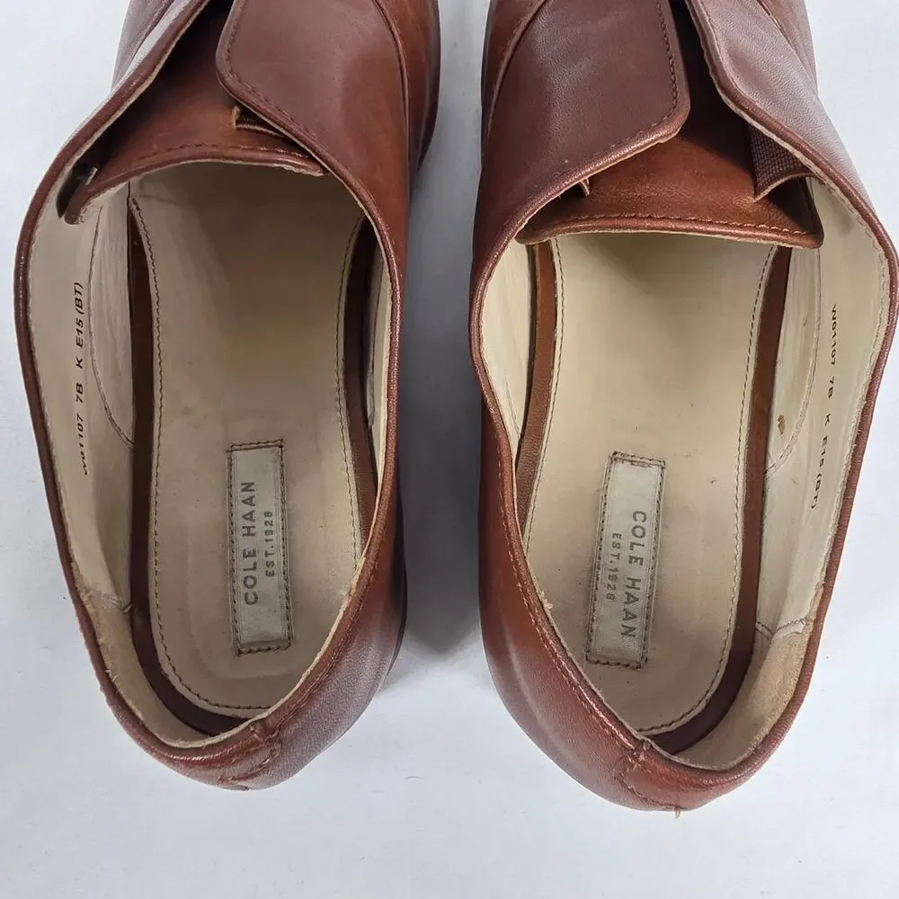 COLE HAAN WOMENS GRAND.OS BROWN LEATHER SLIP-ON LOAFER STYLE WO1107 SIZE 7